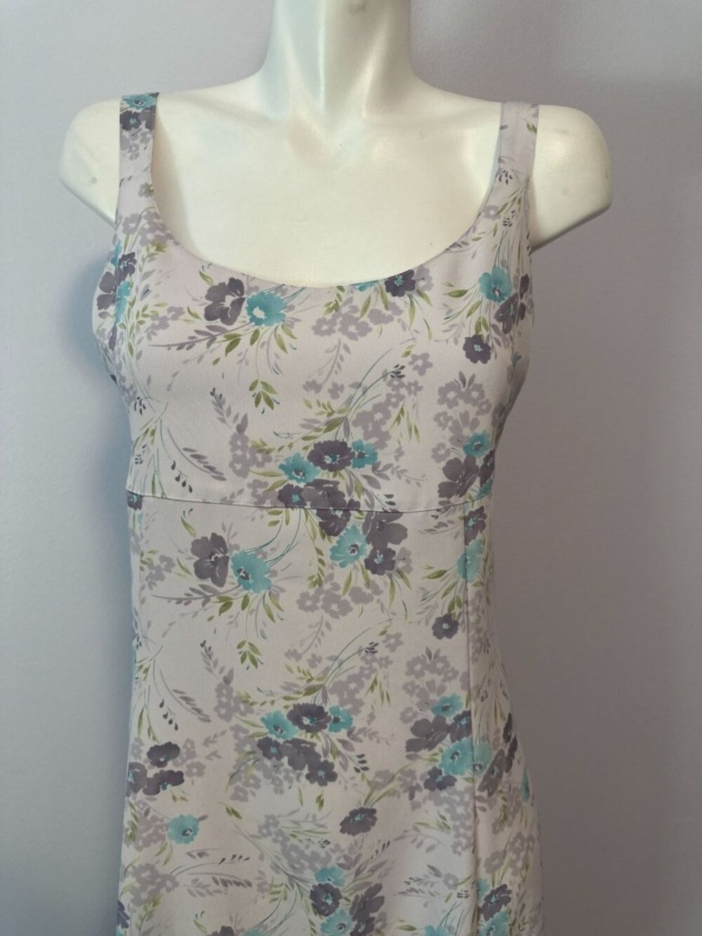 Vintage 90s Lavender Slinky Dress Floral Bias Cut Whimsigoth Practical Magic L - Picture 3 of 7